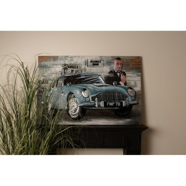 3D schilderij - metaal 120 x 80 James Bond Auto - Afbeelding 2