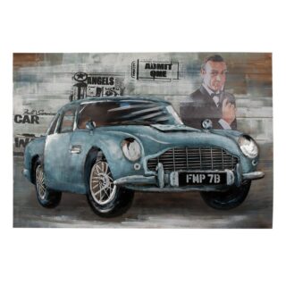 3D schilderij - metaal 120 x 80 James Bond Auto