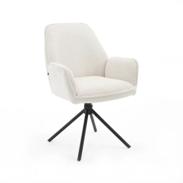 Eetkamerstoel Noah (set van 2) - Creme - Afbeelding 2
