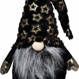 Kabouter / Gnoom zwart / goud - 65 cm