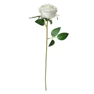 Kunstbloem Roos- Zijden 50 cm Wit Kunststof Kunstbloemen - 10 stuks