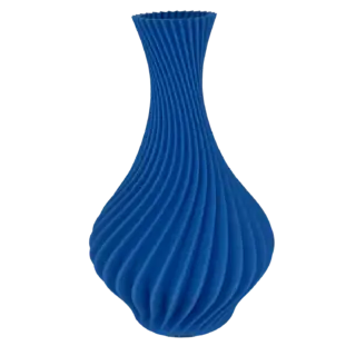 3D geprint spiraalvaasje - blauw