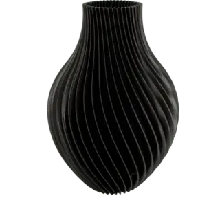 3D geprint spiraalvaasje - zwart