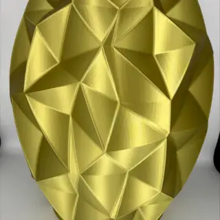 Vaas - Voronoi - Antiek Goud Zijdeglans – Moderne Designvaas met Geometrisch Reliëf