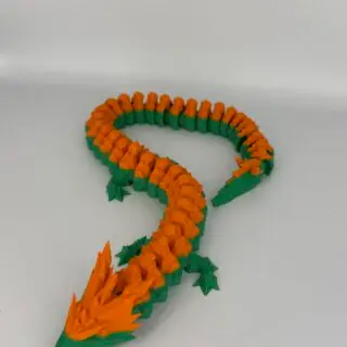 Flexibele draak - 3D geprint - tweekleurige mythologische gadget - Oranje/Groen