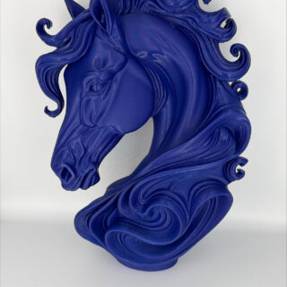 Sculptuur - Paardenhoofd – Donkerblauw | Kracht, Elegantie en Vrijheid